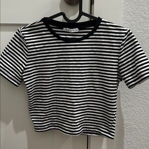 Zara Monochrome Striped Crop Top